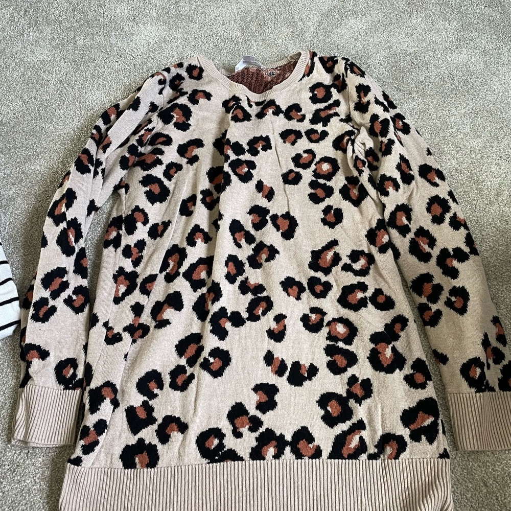 Motherhood Maternity Cream and Black Crew Neck Sweater